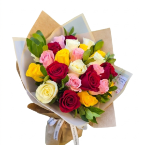 Bouquet  Rosas Multicolor / Papel floral Kraft